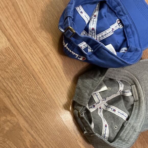Lot Of 2 Champion Hat Cap Strap Back Adjustable Mens Casual Blue/Grey - Picture 5 of 6